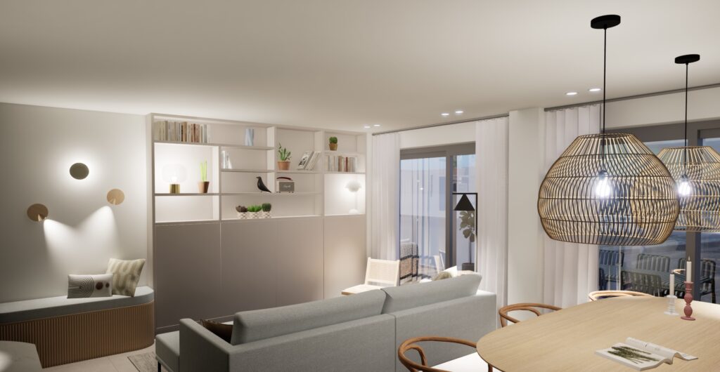 3D render appartement ibizastijl