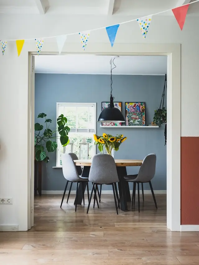 Blauw interieur